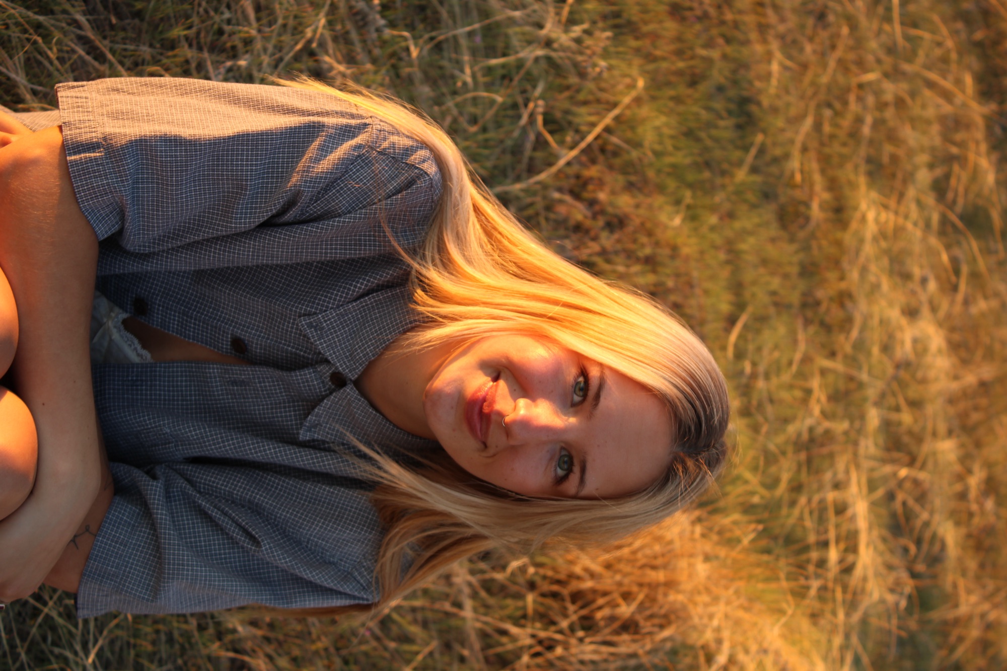 Backlit golden hour portrait